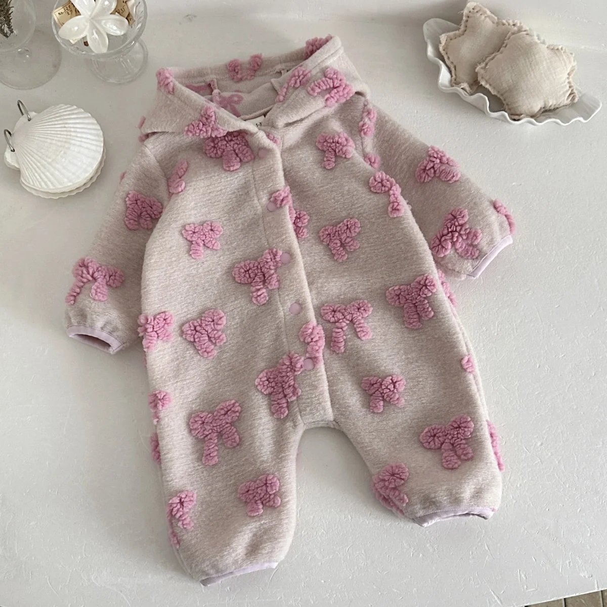 Dziewczęcy kombinezon z kaptur – Newborn Baby Girl Romper Floral recenzja i cena