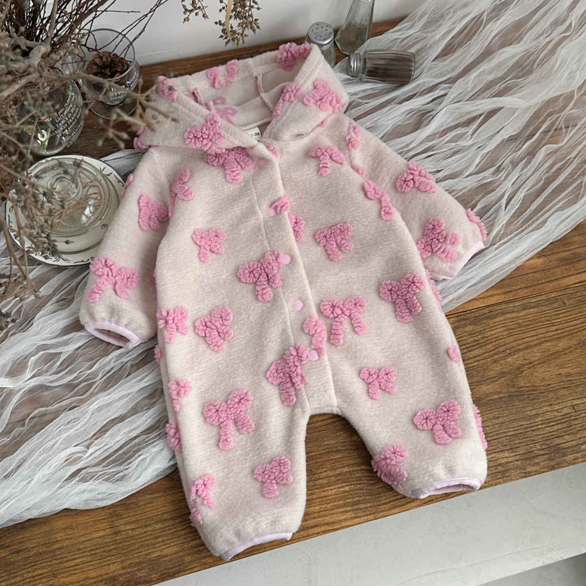 Dziewczęcy kombinezon z kaptur – Newborn Baby Girl Romper Floral recenzja i cena